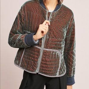 Anthropologie quilted velvet jacket.